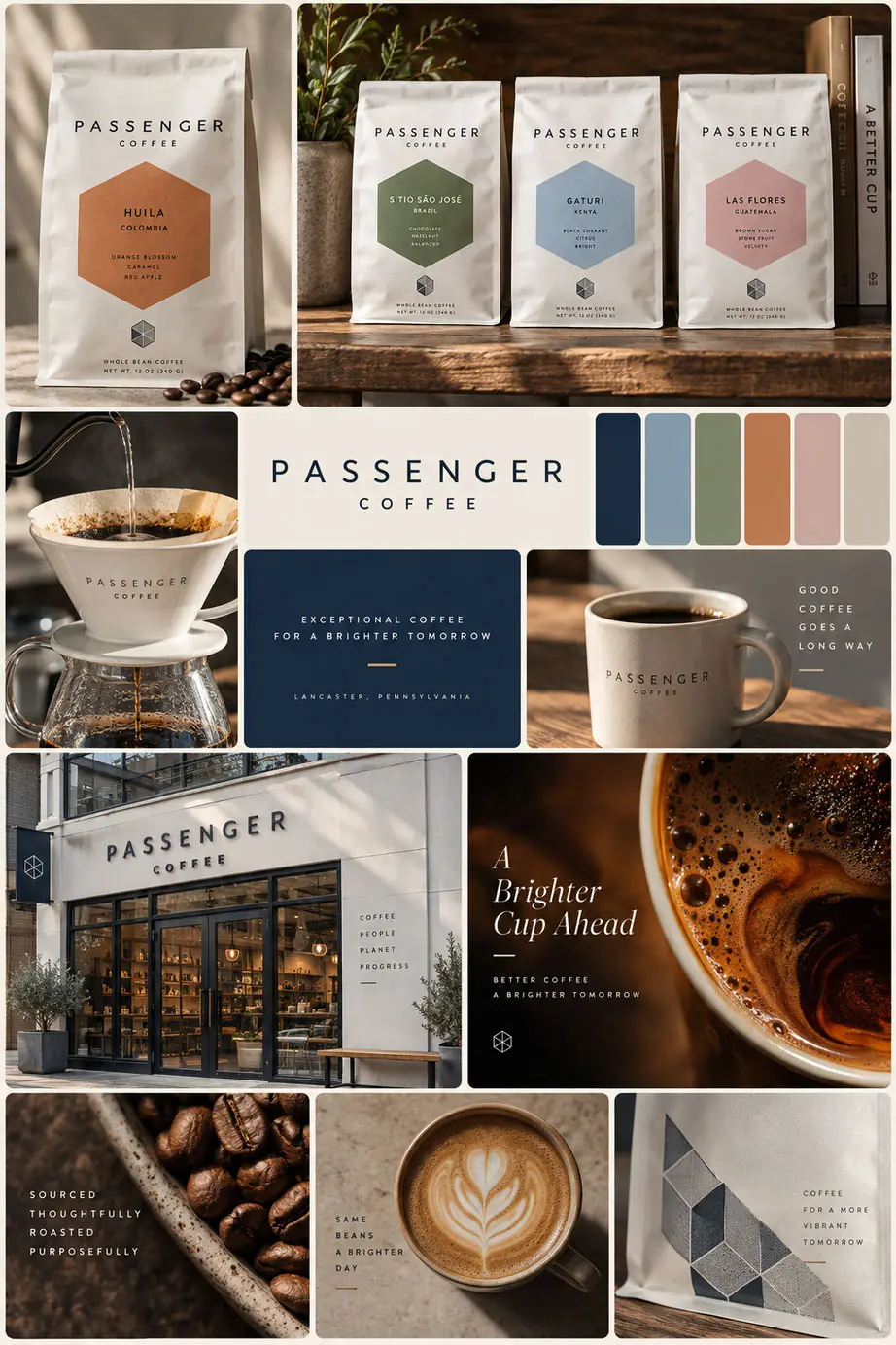 Passenger Coffee concept campaign board